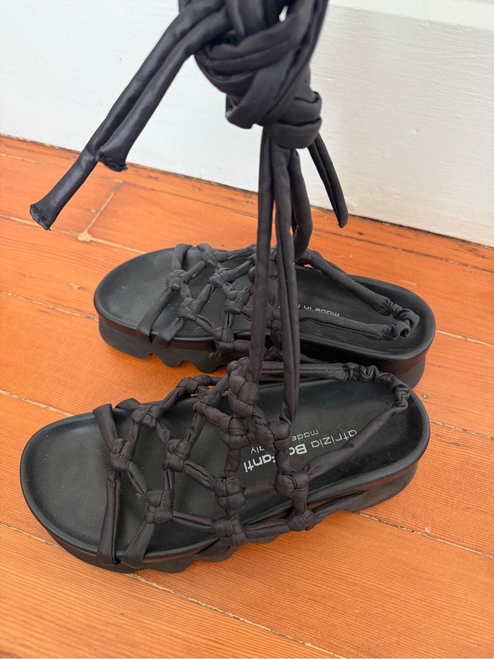 Patrizia Bonfanti Knotted Platform Sandals with Lace-Up Straps